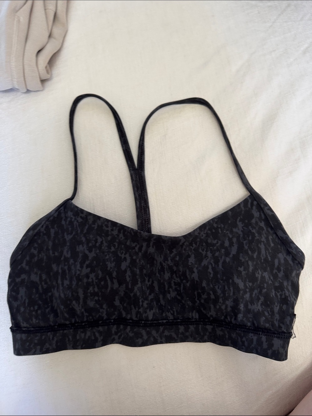 lululemon athletica Black Patterned Strappy Sports Bra